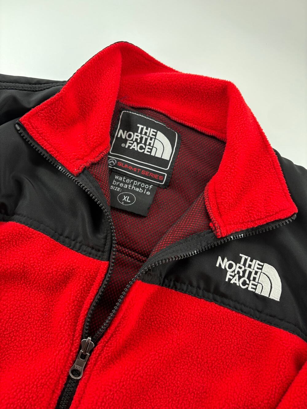 Vintage The North Face Summit Series Gore Windstopper Fleece Jacket XL Red Black